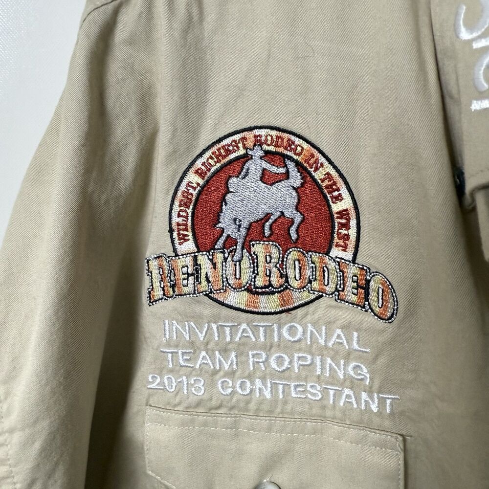 Wrangler Shirt Reno Rodeo Embroidered Contestant Cowboy Mens Competition Roping - Picture 6 of 9